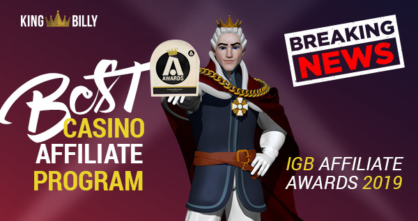 King Billy wins Best Casino Affiliate Program at the iGB Awards!